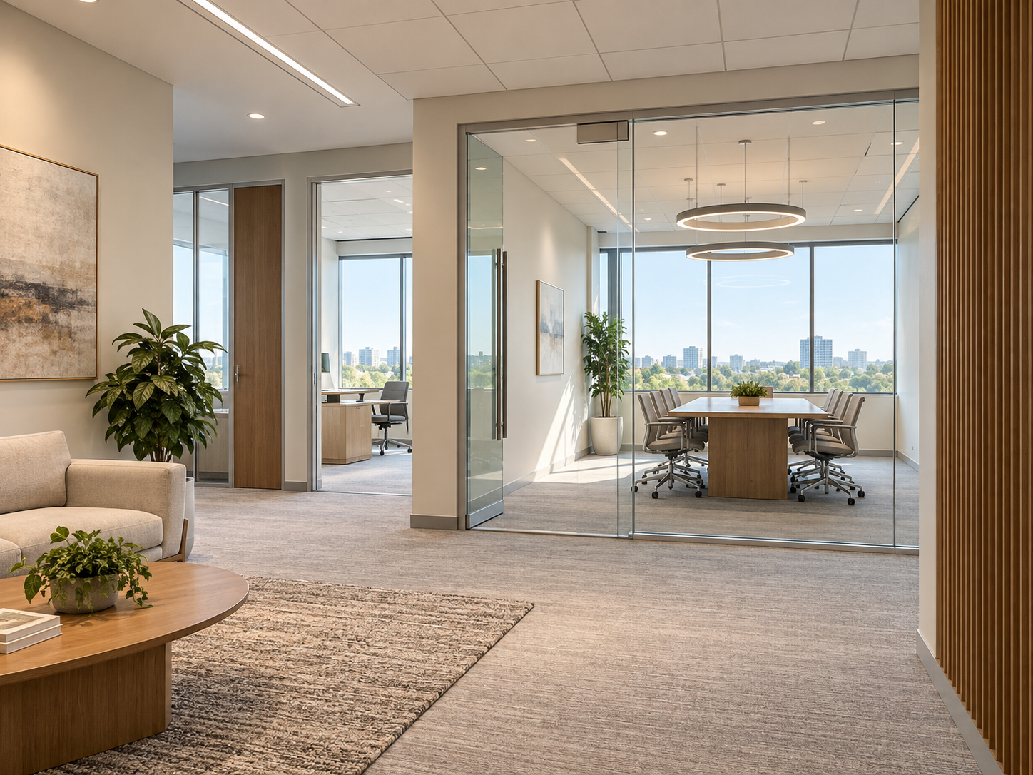 Ambiente comercial com divisórias em drywall